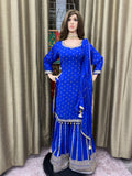 Party wear Sharara suit Royal Blue --PSH1033B