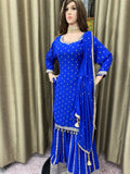 Party wear Sharara suit Royal Blue --PSH1033B