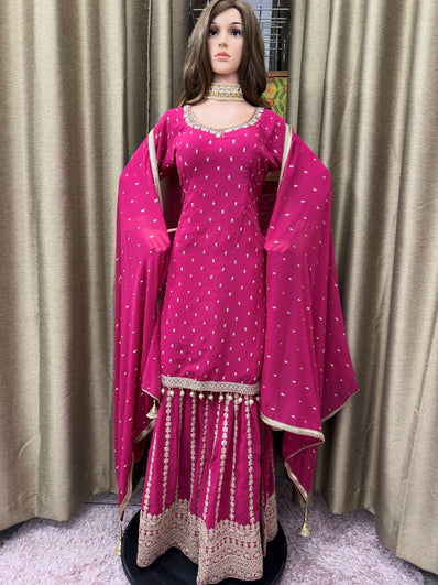 Party wear Sharara suit Magenta --PSH1033M