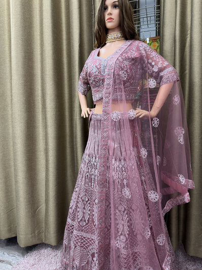 Party wear Lehenga in Onion Color - 7647PLH211