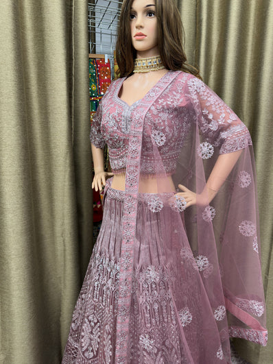 Party wear Lehenga in Onion Color - 7647PLH211