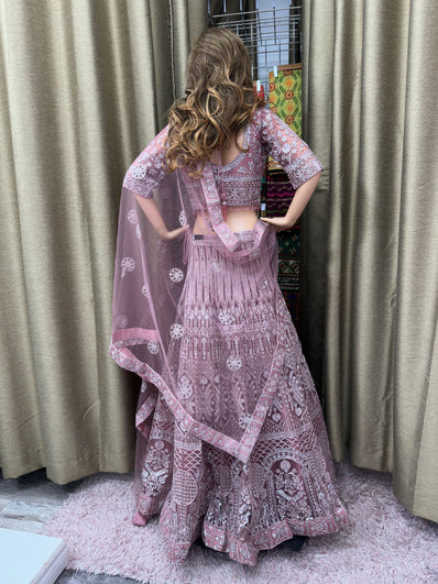 Party wear Lehenga in Onion Color - 7647PLH211