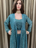 Party wear Lehenga in Teal Color - 7647PLH213T