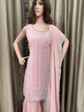 Party wear Sharara suit Peach--PSH1034PCH