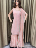 Party wear Sharara suit Peach--PSH1034PCH