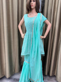 Party wear Sharara suit Aqua Green-PSH1035G