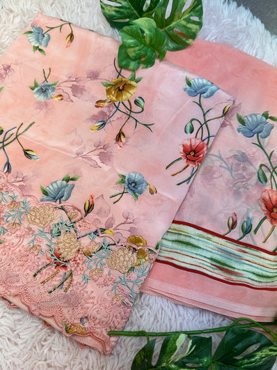 Unstitched Suit Material- 503P -Peach