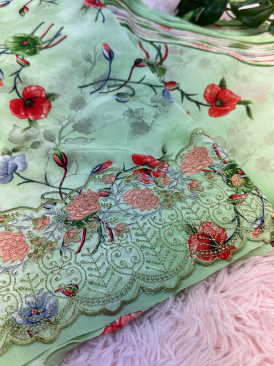 Unstitched Suit Material- 503G -Green