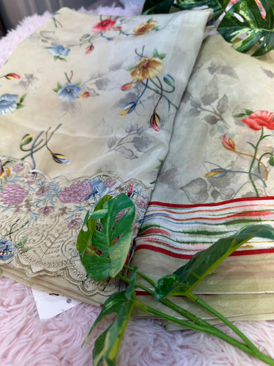 Unstitched Suit Material- 503C -Cream