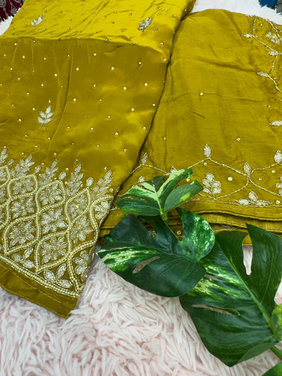 Unstitched Suit Material- 507M - Mustard Yellow