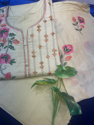 Semistitched Suit Material- 512B - Beidge