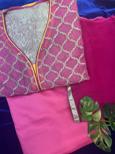 Semistitched Suit Material- 515 - Pink