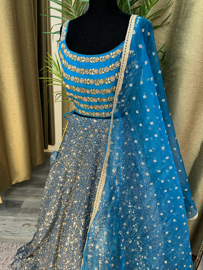 Party wear Lehenga in Blue Color - 7735PLH200