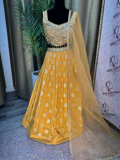 Party wear Lehenga in Mustard Color - 7735PLH199