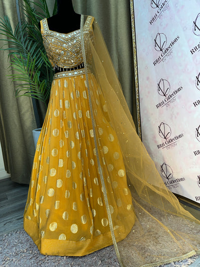 Party wear Lehenga in Mustard Color - 7735PLH199