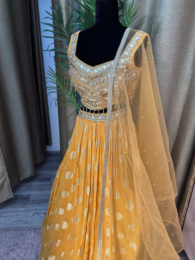 Party wear Lehenga in Mustard Color - 7735PLH199