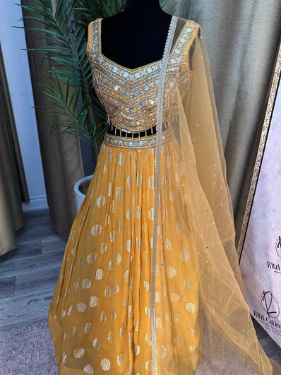 Party wear Lehenga in Mustard Color - 7735PLH199