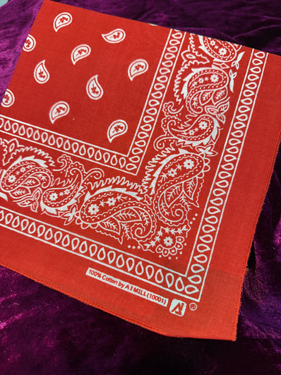 100% Cotton Bandana – Classic Paisley Print Handkerchief for Head Wrap, Face Cover & Fashion Accessory