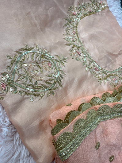 Unstitched Suit Material- 249 Peach