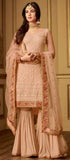 Roma Designer Sharara Suit- Peach