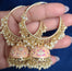 Bliss Meenakari-Pearl Enameled jhumka Earrings with Bali-Peach