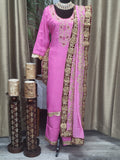 Designer Partywear Readymade Palazzo Suit in Orchid Pink