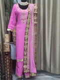 Designer Partywear Readymade Palazzo Suit in Orchid Pink