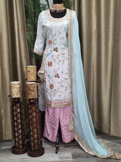 PPZ24 Designer Partywear Readymade Palazzo Suit