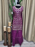 PSH22 Partywear Sharara Suit in Dark Orchid