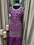 PSH22 Partywear Sharara Suit in Dark Orchid