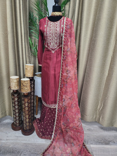 Party wear Lehenga in Maroon  Color