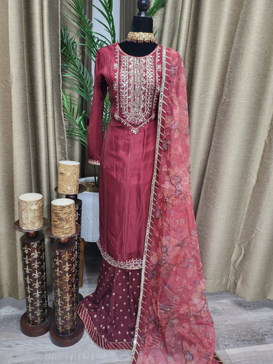 Party wear Lehenga in Maroon  Color