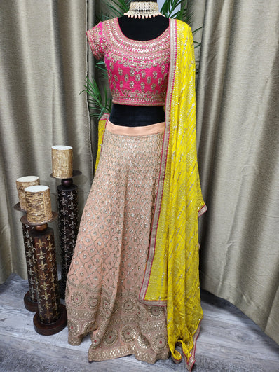 Partywear Lehenga in Peach Color