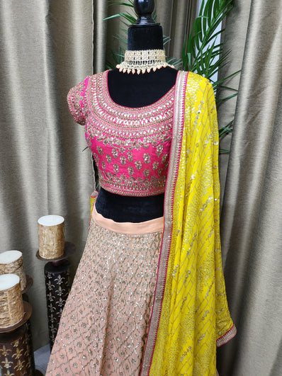 Partywear Lehenga in Peach Color