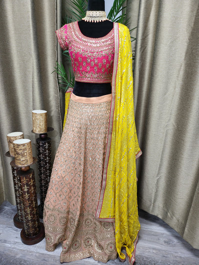 Partywear Lehenga in Peach Color
