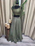 PLH25 Partywear Lehenga in Olive Color