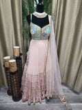 Partywear Lehenga in Light Peach Color
