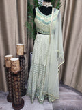 Partywear Lehenga in Light Green Color