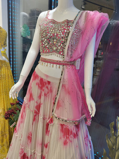 Partywear Lehenga in Pink Color