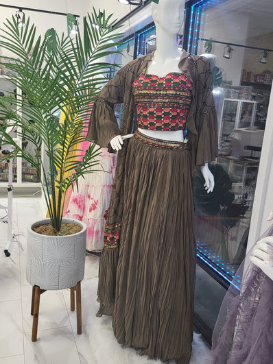 Party wear Lehenga in Brown Color