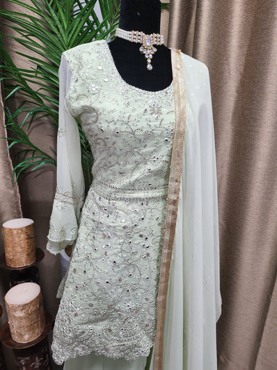 Party wear Lehenga in Light Green Color