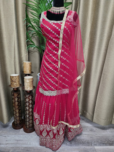 Party wear Lehenga in Hot Pink Color