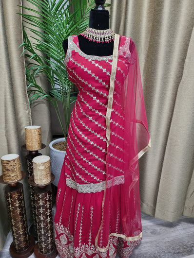 Party wear Lehenga in Hot Pink Color