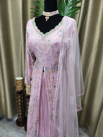 Party wear Lehenga in Light Pink  Color