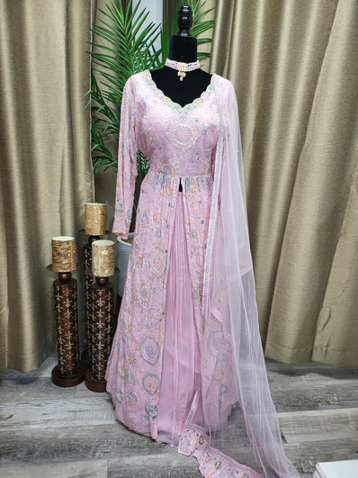 Party wear Lehenga in Light Pink  Color