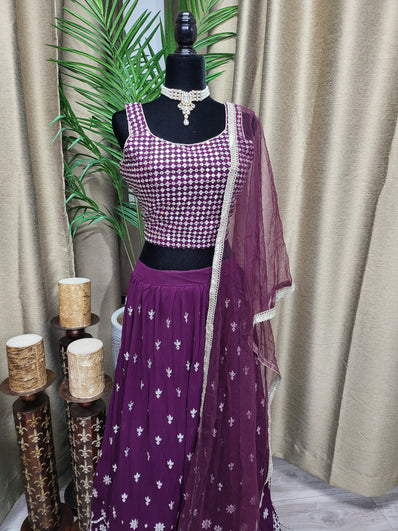 Party wear Lehenga in Purple Color