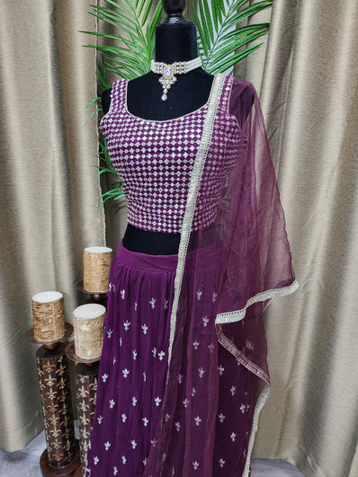 Party wear Lehenga in Purple Color