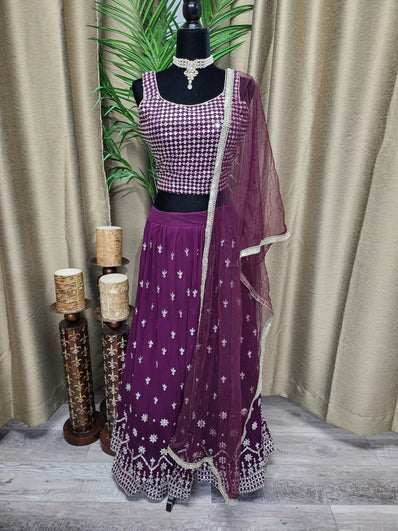 Party wear Lehenga in Purple Color