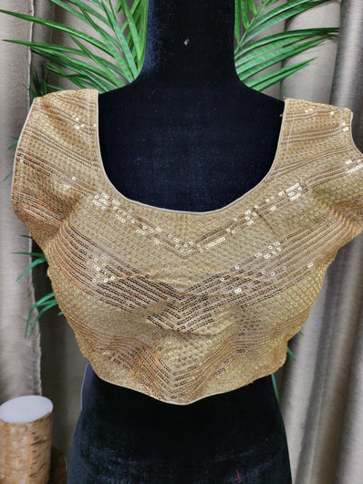 Party wear Blouse in Gold Color --PBL1