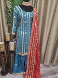 Party wear Palazzo Suit in Blue Color